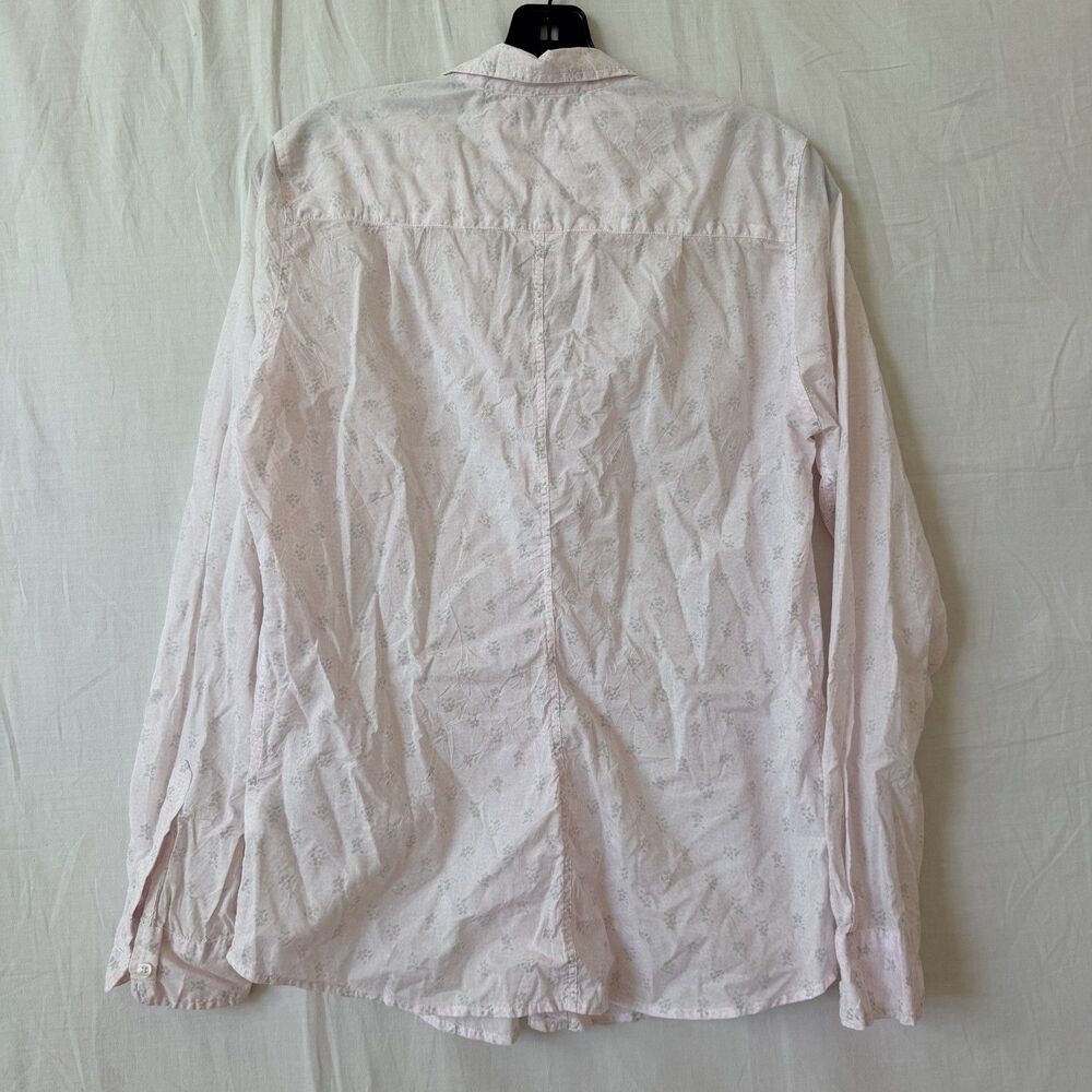 Frank & Eileen Barry L Pink Floral Button Shirt Italian Cotton Made USA Large - Picture 4 of 13